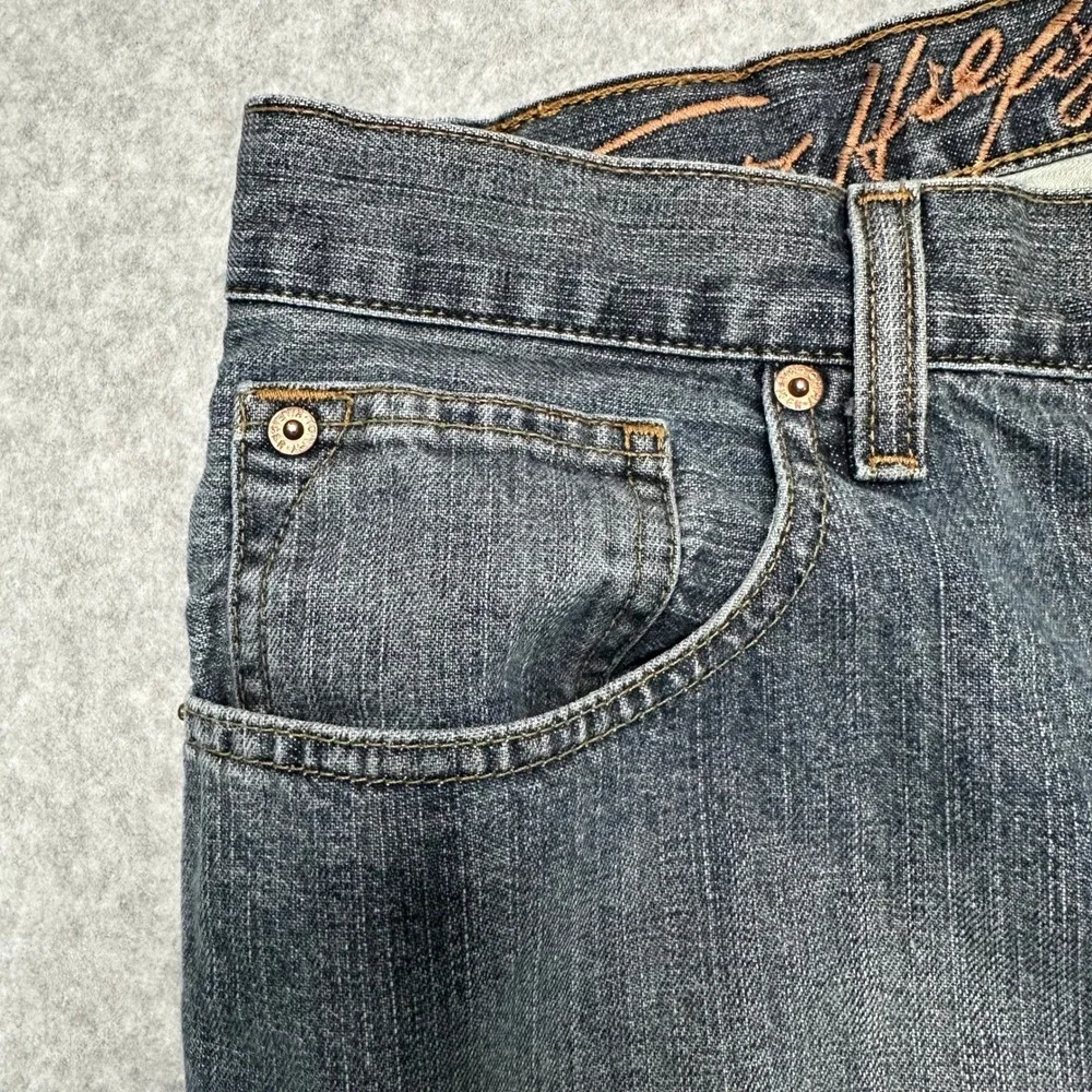 VTG Y2K Tommy Hilfiger Mens Jeans Dark Wash Straight Leg Premium Denim W34 L32